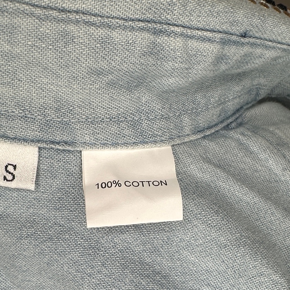 Christine Alexander Denim Shirt with Swarovski Crystal Accents-New With Tags - Picture 9 of 9